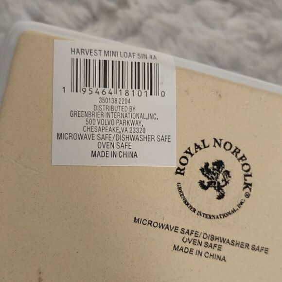 Royal Norfolk Ceramic "Fall" Mini Loaf Dish - Picture 3 of 5